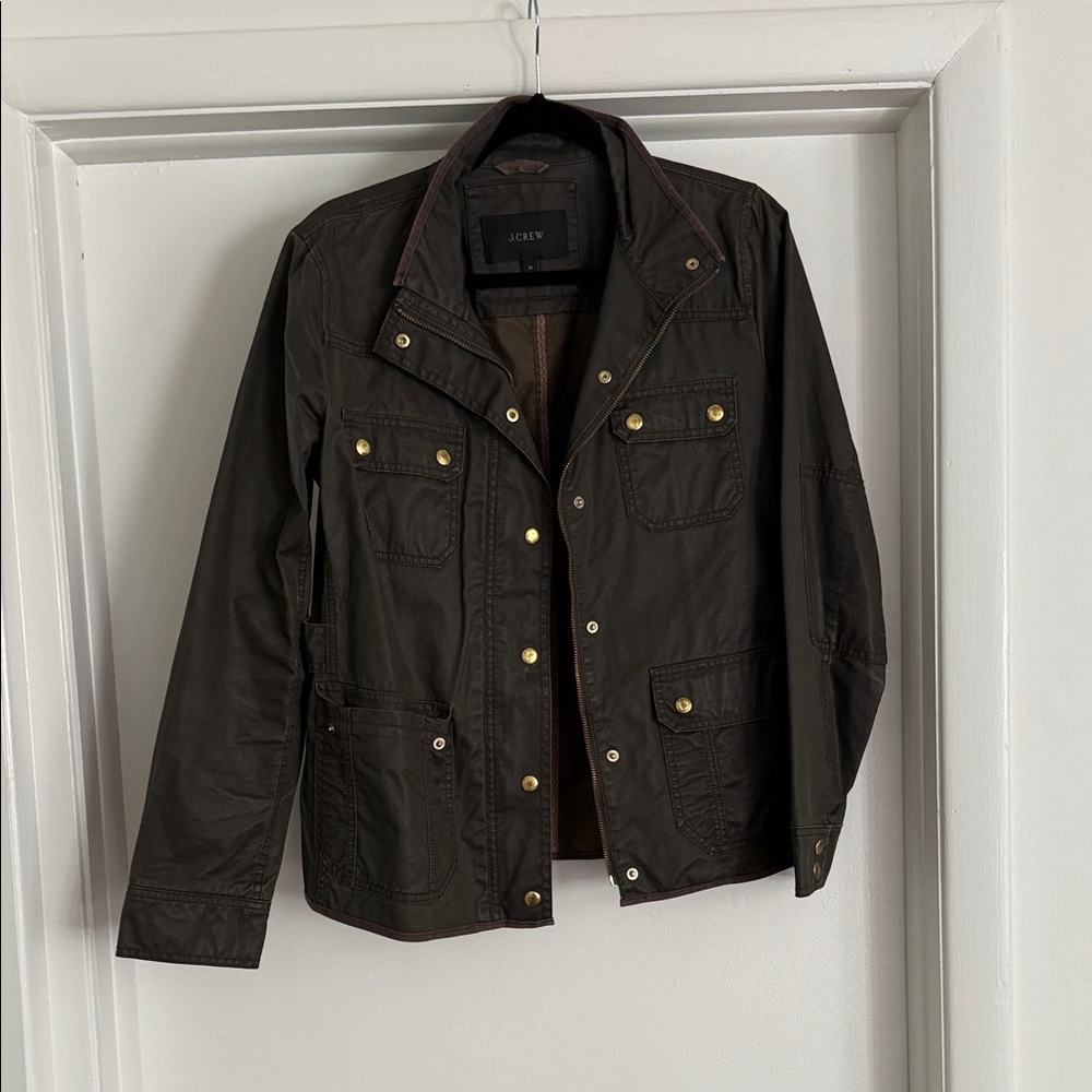 J. Crew Brown Utility Jacket with Brass Snaps